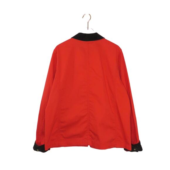 J. Crew Red Jacket with Black Collar Lightweight Twee Jacket Medium - Picture 5 of 8